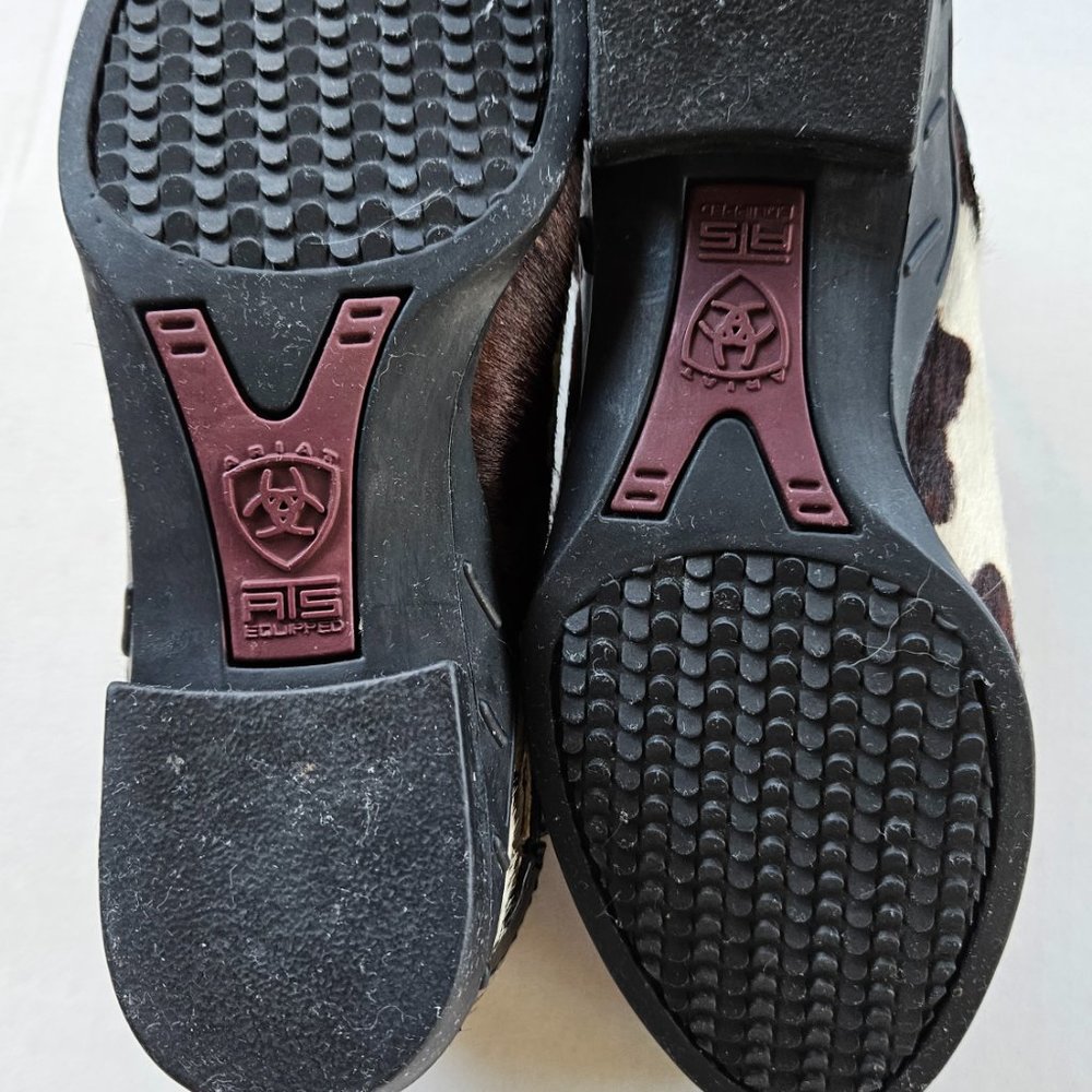 Ariat Black and White Cowhide Mules - Picture 3 of 5